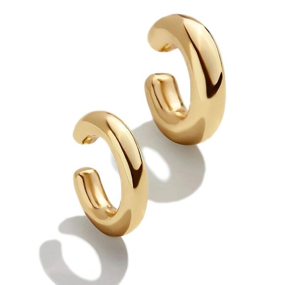 Obidos 14k Gold Plate Zirconia Ear Cuffs Set - No Piercing Layering Stacking - Picture 1 of 7